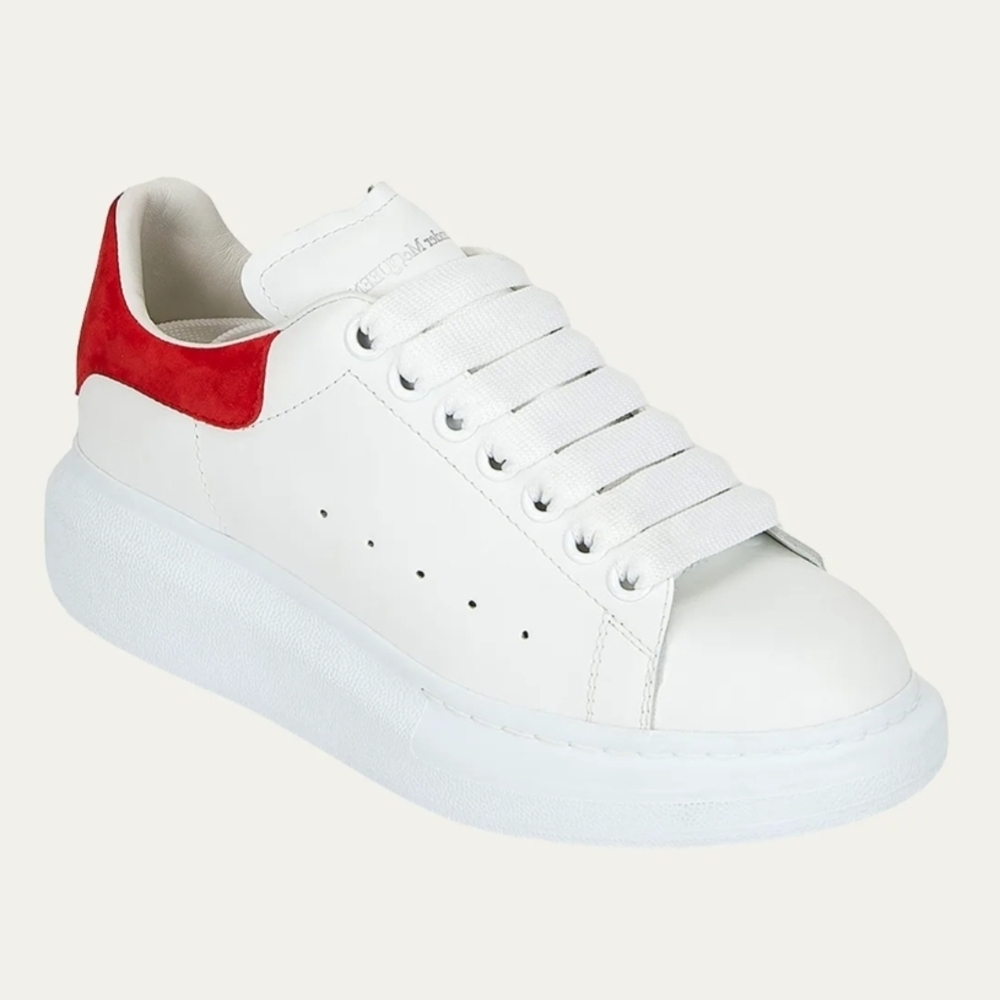 Alexander McQueen Kids White and Red Oversized  Sneakers